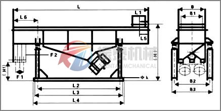 直线振动筛外形尺寸示意图